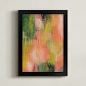 "Homegrown Abstract" - Art Print in Peach by Stacy Kron - Framed