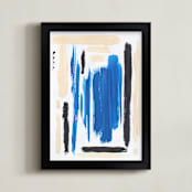 "Every Which Way " - Art Print in Bold Blue by Colleen Ehrlich - Framed