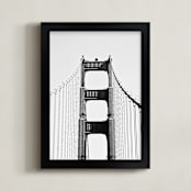 "The Golden Gate Bridge" - Art Print in Black and White by Joelle Segal - Framed