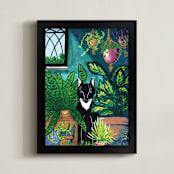 "Indoor Jungle" - Art Print in Teal by Papernoten - Framed