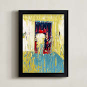 "A Walk In The Gallery" - Art Print in Red by Andy Mars - Framed