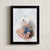 "Divide #3" - Art Print in glacial blue by Christine Olmstead - Framed