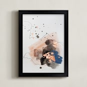 "Divide #4" - Art Print in glacial blue by Christine Olmstead - Framed