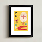"Fun Games That Make You Laugh" - Art Print in Big Lemon by ERAY - Framed