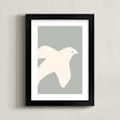 "Summer Dove" - Art Print in Sky Gray Blue by Coit Creative - Framed