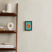 "Blood Orange " - Art Print in Teal Blue by Gaucho Works - In a Room