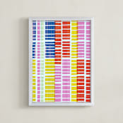 "Gridlocked" - Art Print in Lemon by Jane Colvin - Framed