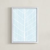 "Leaf Study" - Art Print in Sky by Kristie Kern - Framed