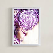 "Cabbage Landscape" - Art Print in Fire Violet by Cycling Pear - Framed