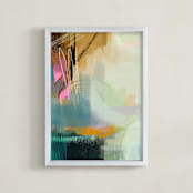 "Willow Grass" - Art Print in willow blue by AlisonJerry - Framed