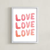 "Love, Love, Love" - Art Print in Light Petal by Belia Simm - Framed