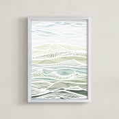 "Across the Plains" - Art Print in Celadon Green by Gill Eggleston - Framed