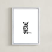 "Renard" - Art Print in Black by IMG_101 - Framed