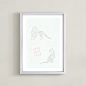 "stay wild, child" - Art Print in gentle jungle by Leanne Friedberg - Framed