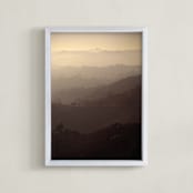 "Layers In The Distance" - Art Print in Sunset Orange by PHEP Design Studio - Framed