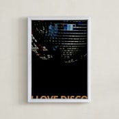 "I LOVE DISCO" - Art Print in Disco Black by Jonathan Brooks - Framed