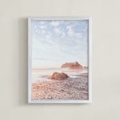 "Rocks at Ruby Beach" - Art Print in Alice Blue by LindseyErin - Framed