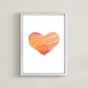 "Heart Stripes Gradient" - Art Print in Sunrise by Belia Simm - Framed