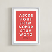 "Signed ABCs" - Personalized Art Print in Cherry by ERAY - Framed