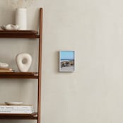 "Bike On The Beach" - Art Print in Sky Blue by Jonathan Brooks - In a Room