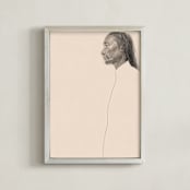 "Joseph" - Art Print in Vintage Taupe by jinseikou - Framed