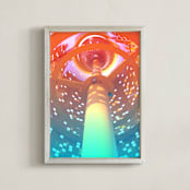 "spaceship" - Art Print in Orange-blue by Igor - Framed