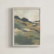 "Colorblock Horizon" - Art Print in Earthy Teal by Ashley Armistead - Framed
