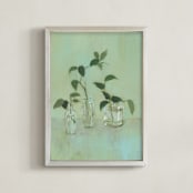 "Still Growing II" - Art Print in Pale Sage by Sonal Nathwani - Framed