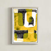 "Part of the fun 1" - Art Print in Yellow Action by Bethania Lima - Framed