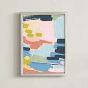 "Rainbow Mash Up" - Art Print in Perfect Pink by Katie Craig - Framed