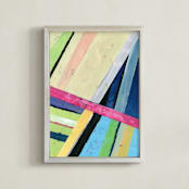 "Subway" - Art Print in Melon by Lindsay Megahed - Framed