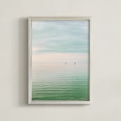"Hushed Horizon" - Art Print in jade by Keely Norton Owendoff - Framed
