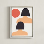 "Two Sisters" - Art Print in Summer sun orange by Elliot Stokes - Framed