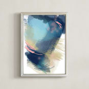 "island song" - Art Print in Song Blue by AlisonJerry - Framed