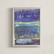"Intergalactic 1" - Art Print in Moody Blue by Laura Rodil - Framed