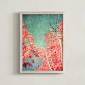 "Enchanted Woods I" - Art Print in Fall Leaves by Caroline Mint - Framed