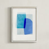 "blue abstraction" - Art Print in azure by Sumak Studio - Framed
