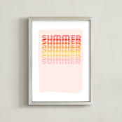 "Retro Summer" - Art Print in Pink Ombre by Kisco Print Shop - Framed