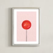"Lolli Pop" - Art Print in bubblegum by Maja Cunningham - Framed