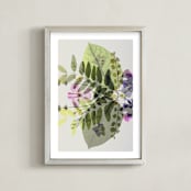 "Blended Botanicals" - Art Print in Green by Karen Kardatzke - Framed