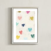 "Our Hearts" - Art Print in Cream Puff by Yaling Hou Suzuki - Framed