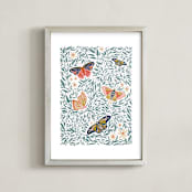 "Secret Garden" - Art Print in Leaf by Britt Mills - Framed