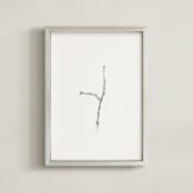 "Twig- Solitude 02" - Art Print in Light Grey by jinseikou - Framed