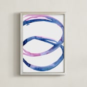 "Twilight Rings" - Art Print in Indigo Blue by Mary Gaspar - Framed