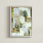 "Taupe Abstract" - Art Print in Mint by Amy Lighthall - Framed