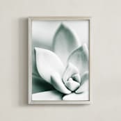 "Mint Succulent" - Art Print in Gray Mint by Karen Kardatzke - Framed