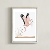 "Over the fields " - Art Print in morganite by Maja Cunningham - Framed