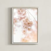 "Spring Cherry Bloom No. 3" - Art Print in Warm Peach by Jacquelyn Sloane Siklos - Framed