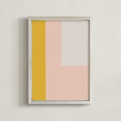 "Color Block No. 1" - Art Print in Mustard Yellow by MinimalType - Framed