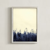 "Treeline 3, Coastal Fog" - Art Print in Yellow Straw by Jacquelyn Sloane Siklos - Framed